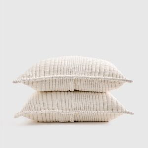 QUINCE Organic Cotton Channel Stitch King Sham Set Undyed